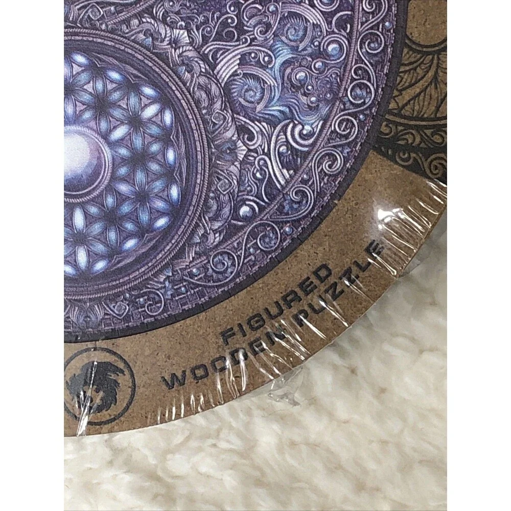 New Unidragon Overarching Opposites Mandala Medium Wooden Puzzle Round 200 pcs